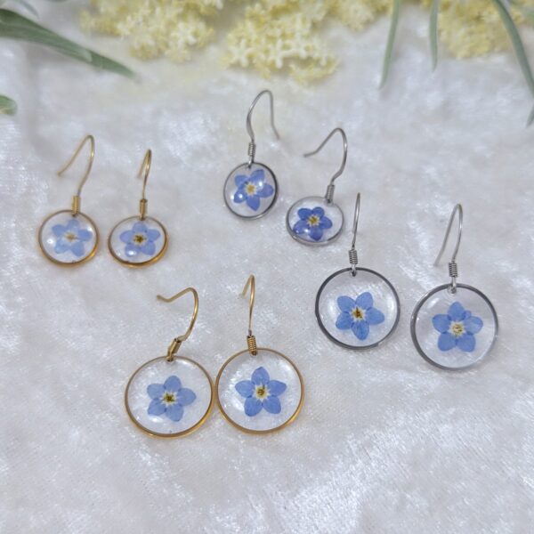 Blue Forget-me-not Flower Earrings
