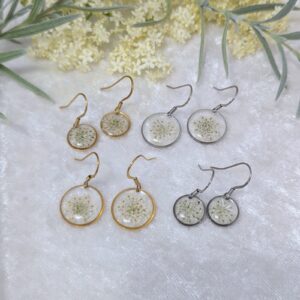 White Queen Anne's Lace Wildflower Earrings